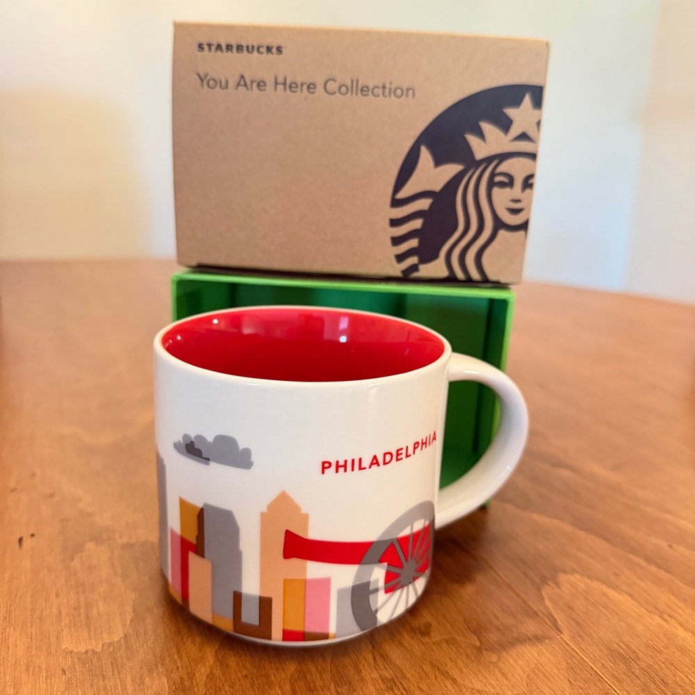 Starbucks Philadelphia Mug — White Exterior with Red Interior